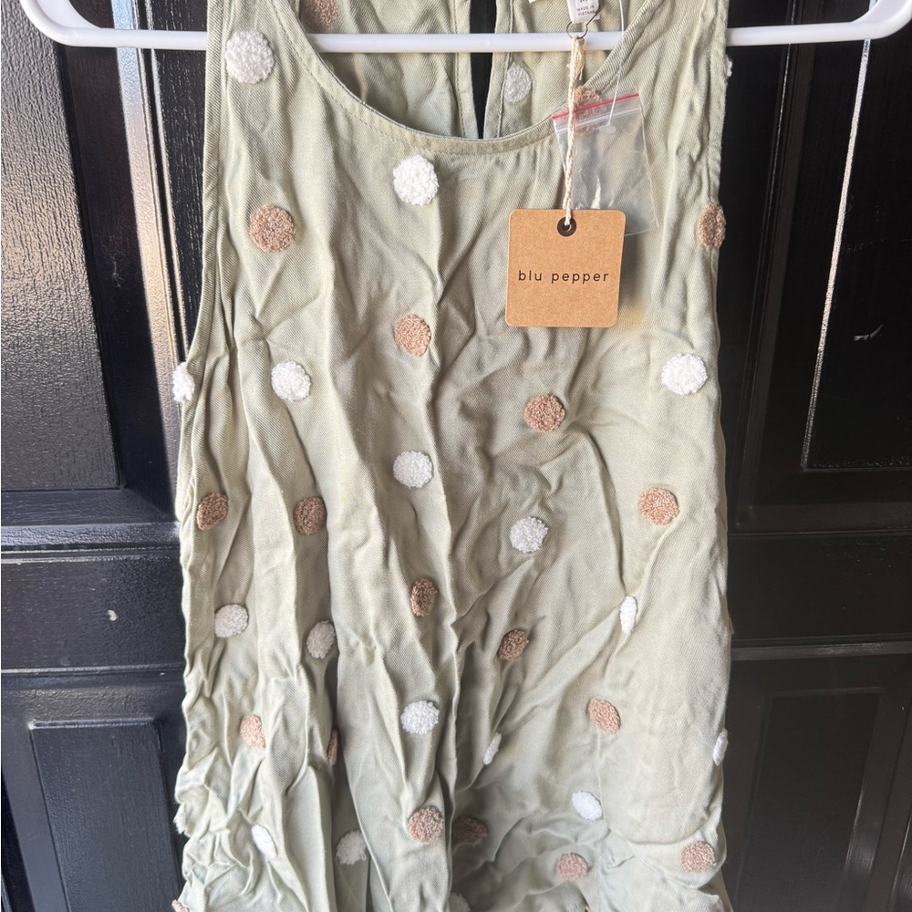 Blu Pepper Sleeveless Top with Textured Dots